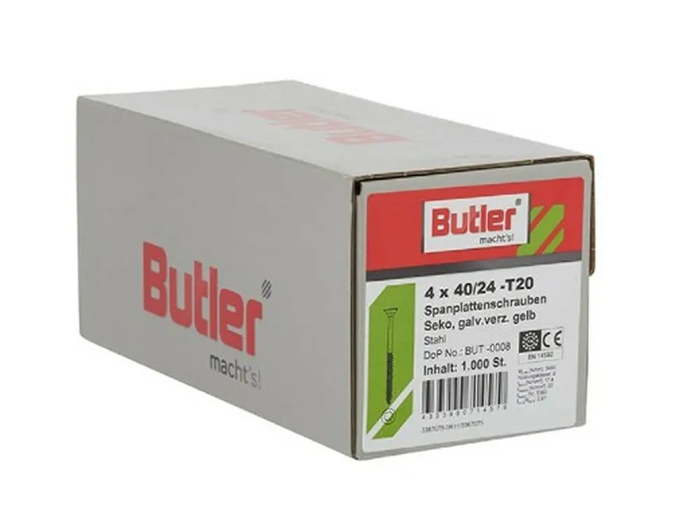 Butler Spanplattenschrauben 1000 Stück » 4 x 40 mm « T20 Direkt Vom Hersteller