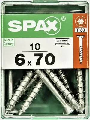 SPAX Universalschrauben 10 Stück » 6 x 70 mm « T 30 Versand Am Gleichen Tag