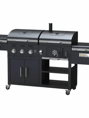 Mr. Gardener Holzkohle- und Gasgrill » Ottawa All-in-One « 3-in-1 BBQ Markenware