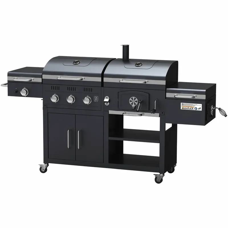 Mr. Gardener Holzkohle- und Gasgrill » Ottawa All-in-One « 3-in-1 BBQ Markenware