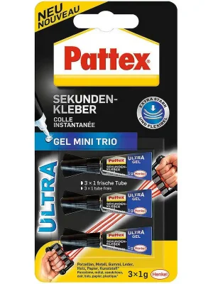 Mega-Angebot Pattex Sekundenkleber » Gel Mini Trio « 3er Pack, extrastark & flexibel