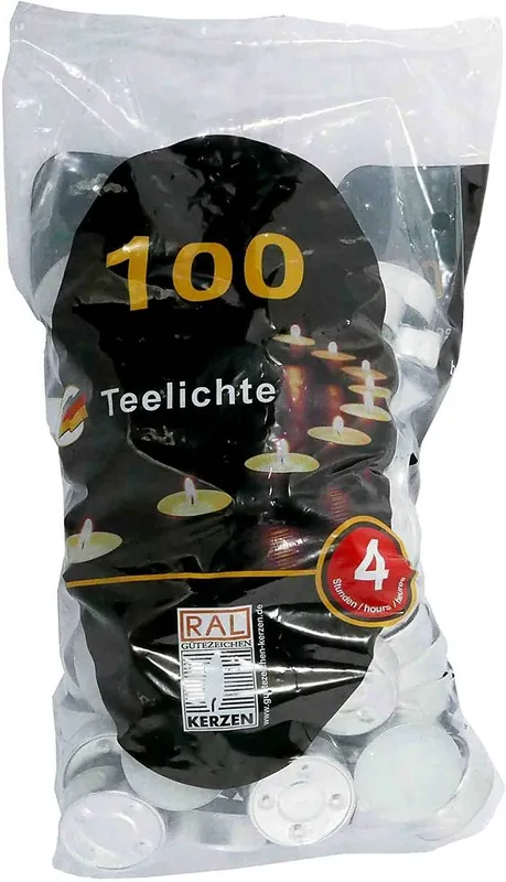 Finale Aktion Qualitäts-Teelichter » 100 Stück « 4,5 Std Brenndauer
