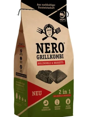 Billig Nero 2 in 1 Grillkombi » Holzkohle & Briketts « 2,5 kg