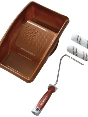 Renovo Easy Touch » Lasur-Set « 4-tlg, Doppelkammerfarbwanne & Walzen Knallerangebot