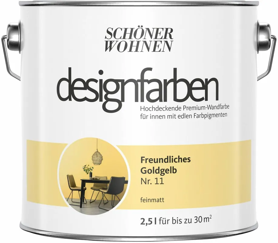 Direkt Vom Hersteller Schöner Wohnen designfarben » Freundliches Goldgelb « matt - 2,5 l