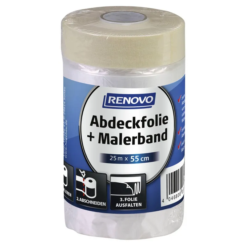 Renovo Malerband » Premium Abdeckfolie « 25 m x 55 cm Aktuell