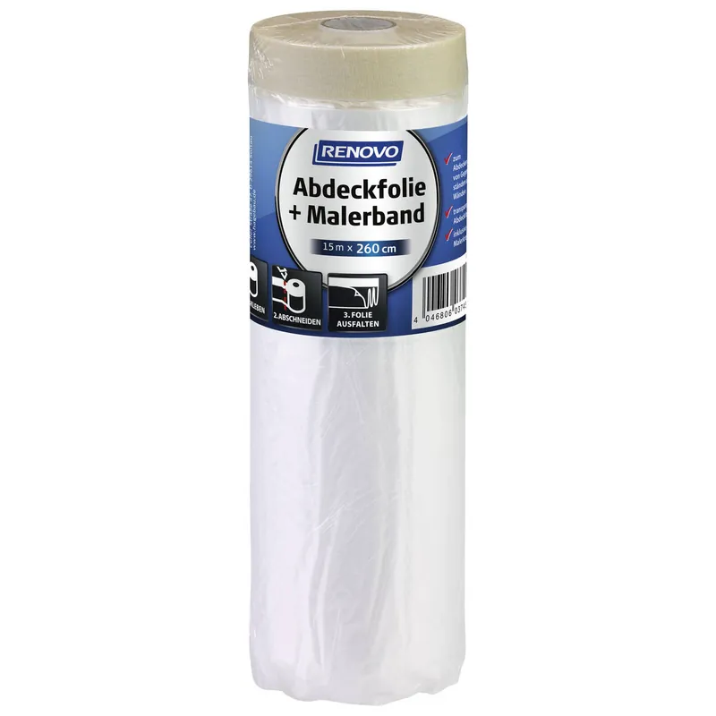 Abverkauf Renovo Malerband » Premium Abdeckfolie XXL « 15 m x 260 cm