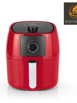 Zertifiziert Kochwerk » Heißluft-Fritteuse « rot, 5 Liter, 1400 W, Timer, 200 Grad