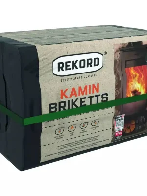 Rekord Braunkohle-Kaminbriketts » 10 kg « Folienpack, 5,3 kWh / kg Abverkauf