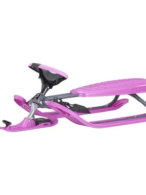 Markenware Stiga Lenkschlitten » Snow Racer Pro « Metall-Lenkbob, Graphite/Pink