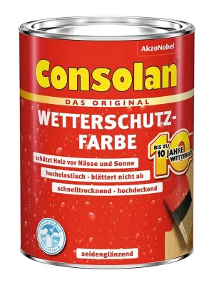 Kracherpreis Consolan Wetterschutzfarbe » Silbergrau « 2,5 L - Holzschutz