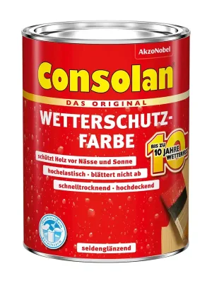 Preisreduziert Consolan Wetterschutzfarbe » Anthrazitgrau « 2,5 L Holzschutz