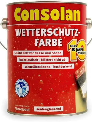 Kracherpreis Consolan Wetterschutzfarbe » Weiß « 2,5 L - Holzschutz