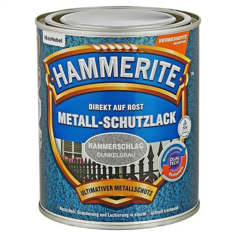 Hammerite Metall-Schutzlack » Hammerschlag Dunkelgrau « 750 ml Abverkauf