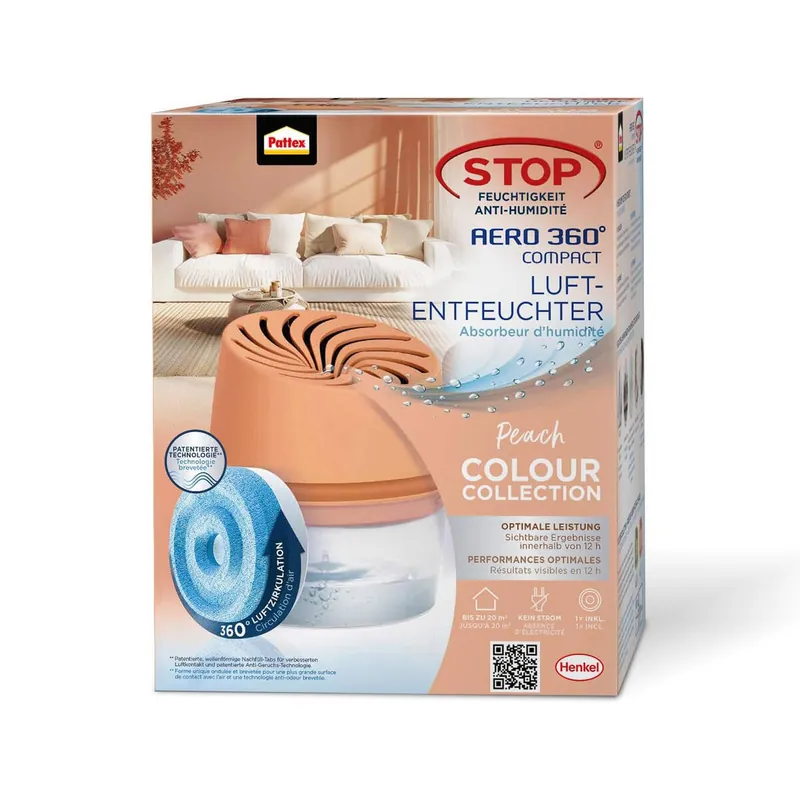 Markenprodukt Pattex Luftentfeuchter AERO 360° » Peach « inkl. 1x Tab