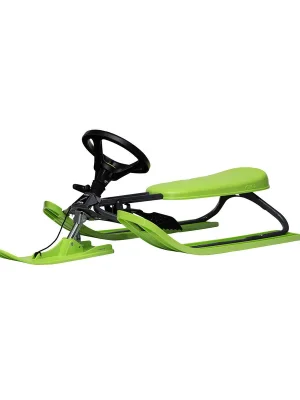 Stiga Lenkschlitten » Snowracer Iconic « 3-Kufen, Fußbremse, Grün Solange Der Vorrat Reicht
