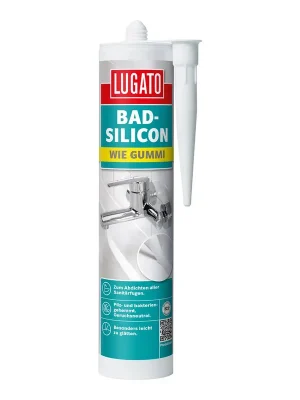 Echt Lugato Bad-Silikon » Wie Gummi « Silbergrau, 310 ml Kartusche