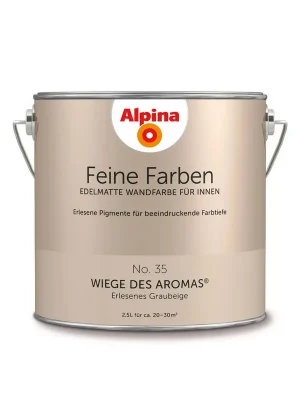 Geprüft Alpina Feine Farben » Wiege des Aromas « 2,5 l, Graubeige, No. 35