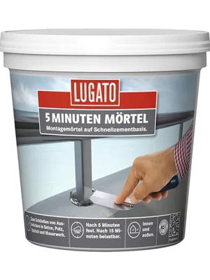 Lugato Montagemörtel » 5 Minuten Mörtel « 5 kg, Schnellzement Sichere Zahlung