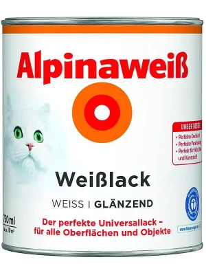 Alpina Alpinaweiß » Weißlack « 750 ml, Glänzend, Universallack Super-Preis