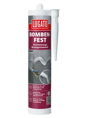 Lugato PU-Hybrid Montagekleber » Bombenfest « Wetterfest, 480g, weiß Letzte Chance