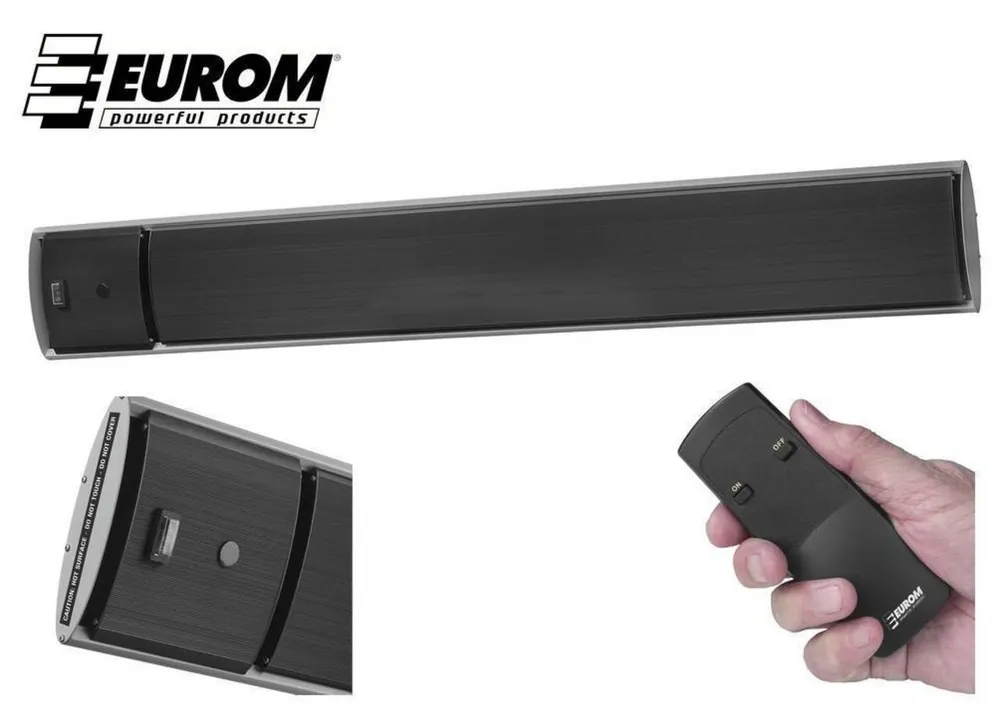 Sale ♦ OUTLET ♦ Eurom Terrassenheiztrahler m. Fernbedienung Infrarot Heizstrahler Dunkelstrahler