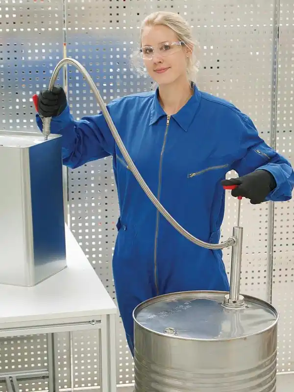 Direktkauf BÜRKLE 1967127 Fasspumpe Edelstahl mit Hahn/Schlauch, Förderleistung l/Hub 0,22 l, Eintauchtiefe 360 mm