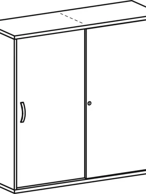 Direkt Vom Hersteller GERAMÖBEL 862759 Büro-Schiebetürenschrank, BxTxH 1200x425x1152 mm, 3 OH, 2x2 Böden, Mittelwand, Schloss, buche