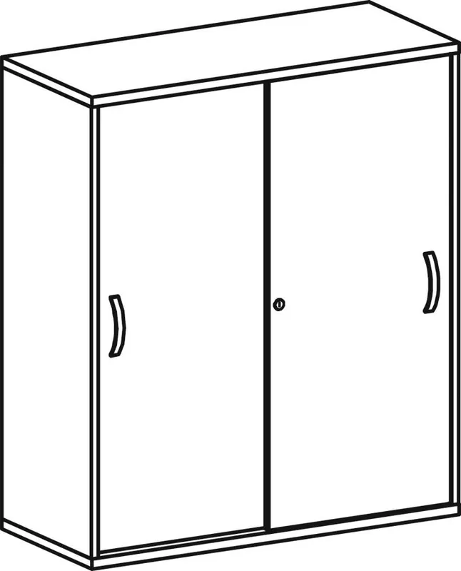 Schneller Versand GERAMÖBEL 862754 Büro-Schiebetürenschrank, BxTxH 1000x425x1152 mm, 3 OH, 2 Böden, Schloss, lichtgrau