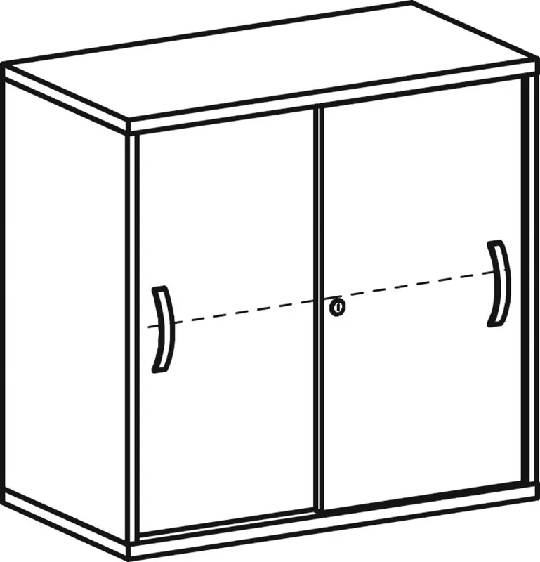 Schneller Versand GERAMÖBEL 862749 Büro-Schiebetürenschrank, BxTxH 800x425x768 mm, 2 OH, 1 Boden, Schloss, ahorn
