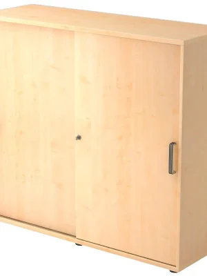 HAMMERBACHER 1981039 Büro-Schiebetürenschrank, BxTxH 1200x400x1100 mm, 3 OH, 2 Böden, Schloss, ahorn Meistverkauft