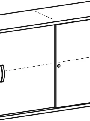 GERAMÖBEL 1403934 Büro-Schiebetürenschrank, BxTxH 1200x425x768 mm, 2 OH, 2x1 Boden, Mittelwand, Schloss, weiß Heißes Angebot