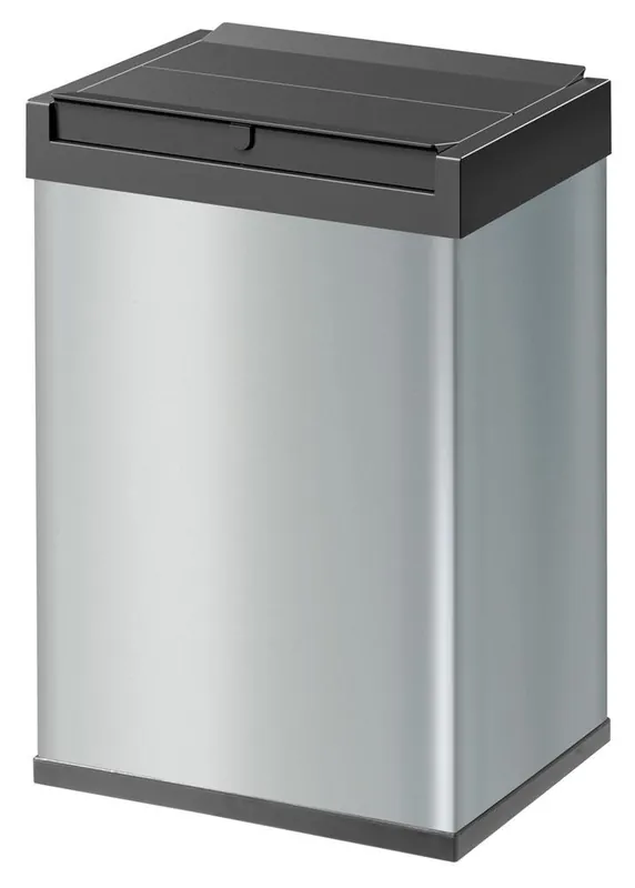 HAILO-WERK 6042814 Großraum-Abfallbox, Volumen 35 l, BxTxH 340x260x500 mm, Gehäuse Stahlblech silber, Kunststoff-Schwingdeckel schwarz Bestseller