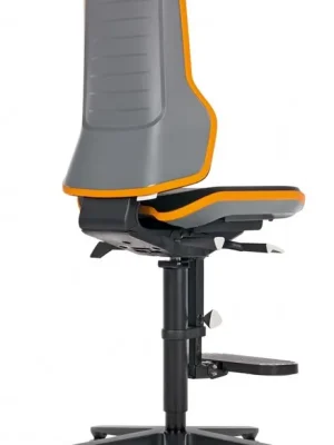 Top-Seller INTERSTUHL 1946761 Arbeitsdrehstuhl, Permanentkontakt, mit Gleiter und Aufstieghilfe, Flexband orange, Basisstuhl ohne Polster, Sitz Höhe 590-870 mm, DIN 68877