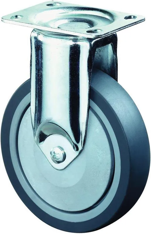 Preis Gesenkt BS ROLLEN 1617681 Apparate-Bockrolle, Gummi grau, Durchm. 125 mm, Traglast 100 kg, Kugellager, Anschraubplatte