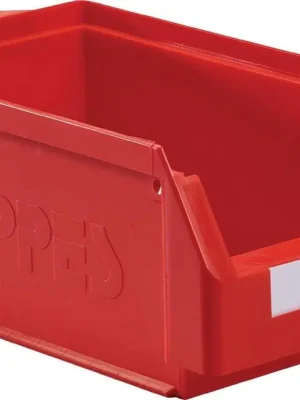 KAPPES 863670 Sichtlagerkasten mit rückseitiger Griffmulde, BxH 200x150 mm, Tiefe außen/innen 350/300 mm, Farbe rot Sonderaktion