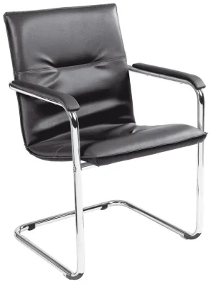 NOWY STYL GMBH 851767 Freischwinger, gepolstert, Sitz-BxTxH 490x430x470 mm, Kunstleder schwarz, VE 2 Stück Wochenendangebot