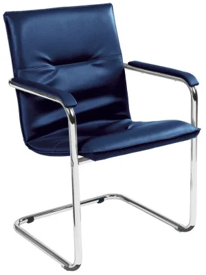 NOWY STYL GMBH 851768 Freischwinger, gepolstert, Sitz-BxTxH 490x430x470 mm, Kunstleder blau, VE 2 Stück Geprüft