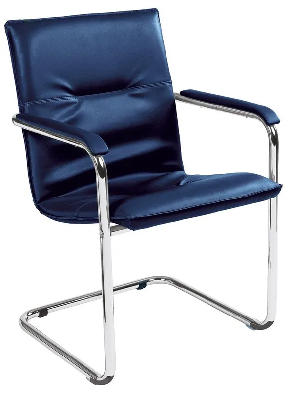 NOWY STYL GMBH 851768 Freischwinger, gepolstert, Sitz-BxTxH 490x430x470 mm, Kunstleder blau, VE 2 Stück Geprüft