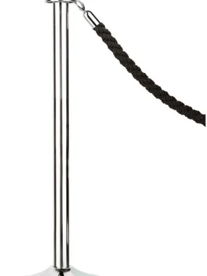 Top-Seller ALCO 878963 Seilständer, Ausf. Chrom mit schwarzer Nylon-Kordel, Höhe 0,95 m, Fußdurchm. 0,32 m Gewicht 12,5 kg