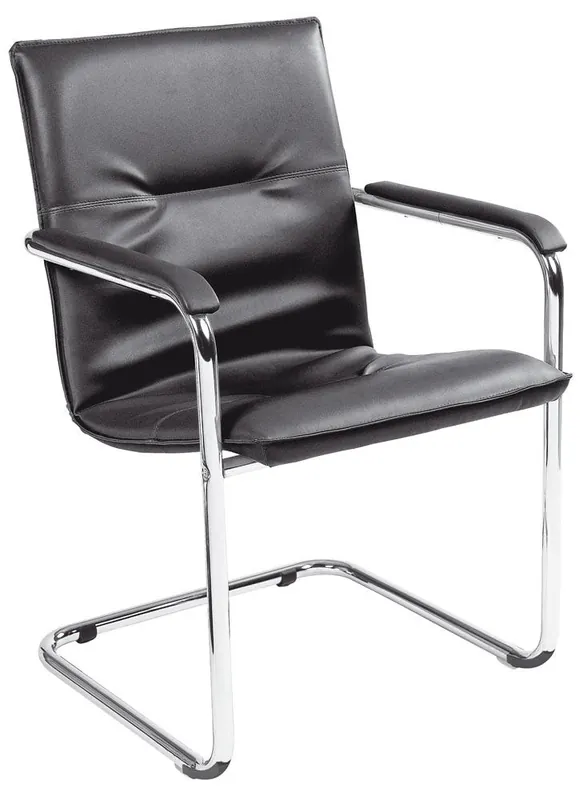 NOWY STYL GMBH 851769 Freischwinger, gepolstert, Sitz-BxTxH 490x430x470 mm, Leder schwarz, VE 2 Stück Super-Preis