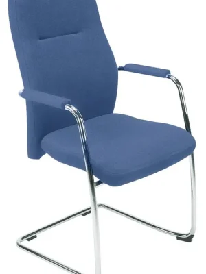 NOWY STYL GMBH 851763 Freischwinger, gepolstert, Sitz-BxTxH 500x460x490mm, Stoffbezug blau Sonderangebot