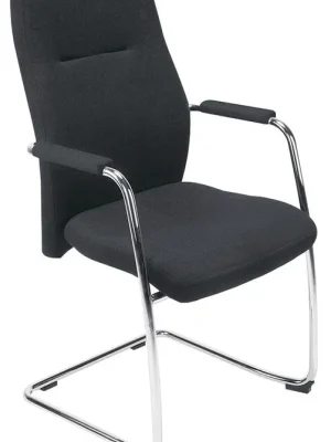 NOWY STYL GMBH 851762 Freischwinger, gepolstert, Sitz-BxTxH 500x460x490mm, Stoffbezug schwarz Begrenztes Angebot