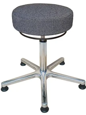 Kracherpreis LOTZ 816280 Arbeitshocker, ESD, Polster anthrazit, Höhe 520-700 mm, Gleiter, Alu Fußkreuz + Feder verchr.