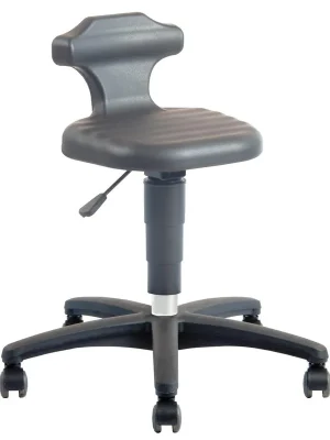 INTERSTUHL 873590 Arbeitsdrehstuhl mit Sicherheitsgasfeder, Sitz SoftTouch PU-Schaum, schwarz, mit Rollen, Sitz Höhe 450-650 mm Top-Angebot