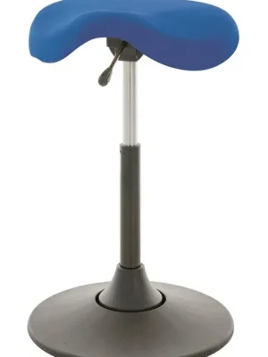 LOTZ 6421958 Multibewegliche Stehhilfe, Sattelsitz in Kunstleder atollblau, beweglicher Kunststoff-Tellerfuß Sitzhöhe: 510-700mm Neu