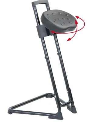 LOTZ 825704 Stehhilfe, Sitz schwarz, Gestell Edelstahl, Sitz Höhenverstellung 600-850 mm Knallerangebot