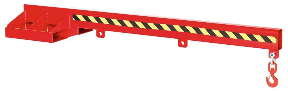Ausverkauf RR 6423647 Kranarm für Gabelstapler, Länge 2400 mm, Traglast 100-1000 kg, starr, RAL 3000 feuerrot