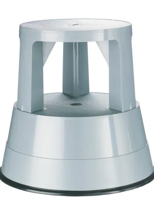 Sichere Zahlung ALCO 877108 Rolltritt aus Kunststoff, H 430 mm, Durchm. oben: 290 mm, unten: 450 mm, Farbe lichtgrau