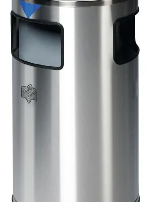 Nur Heute VAR GMBH 6467138 Wertstoffsammelstation, Stahlblech, Volumen 3x20 Liter, Durchm. 425 mm, Höhe 750 mm, Behälter Edelstahl, Deckel Edelstahl